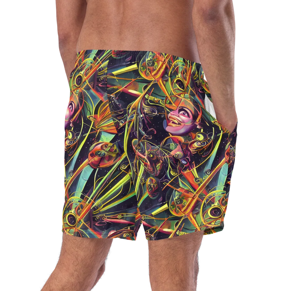 Psychedelic Deep Space on Swim Trunks — Right Back