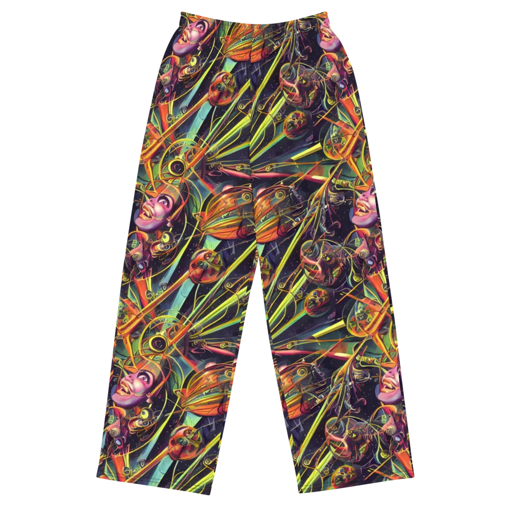 Psychedelic Deep Space on Wide-Leg Pants — Front