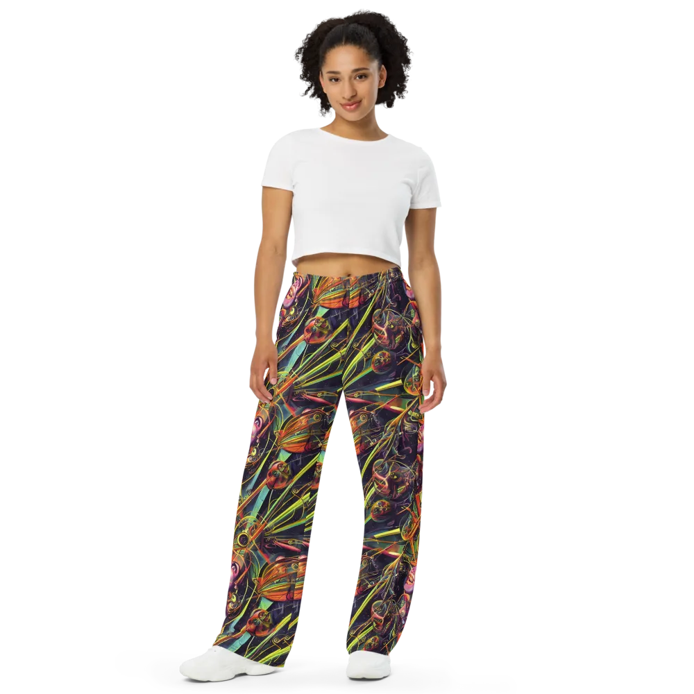 Psychedelic Deep Space on Wide-Leg Pants — Front