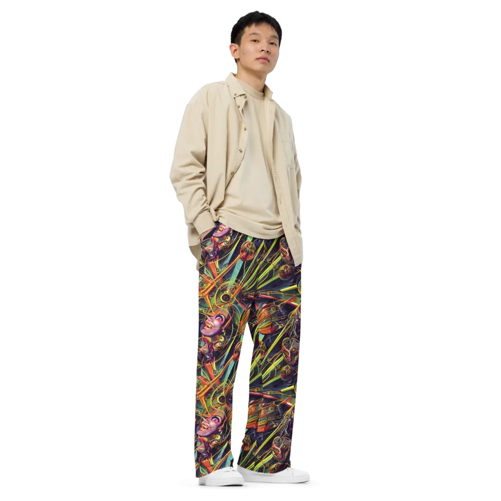 Psychedelic Deep Space on Wide-Leg Pants — Right Front