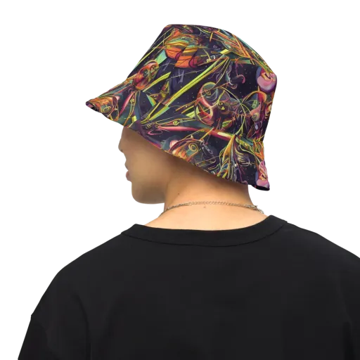 Psychedelic Deep Space on a Reversible Bucket Hat