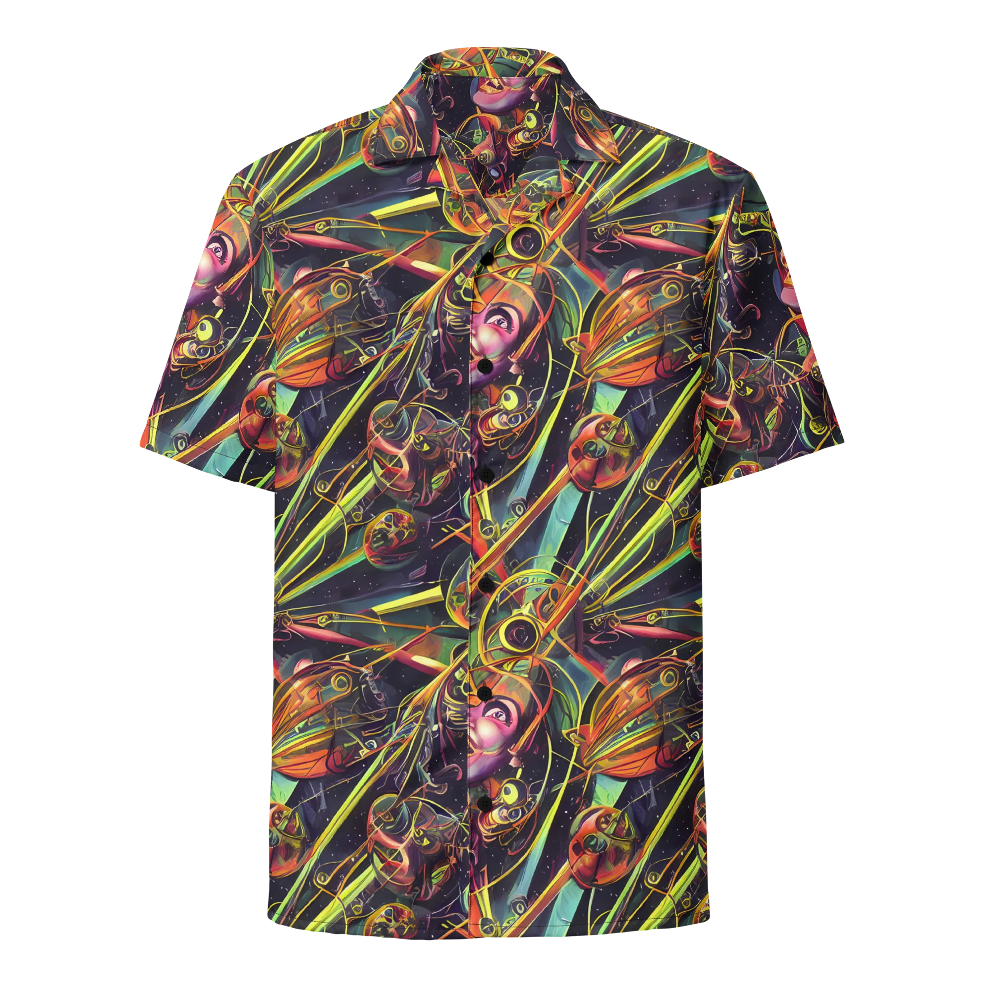 Psychedelic Deep Space on Button Shirt — Front