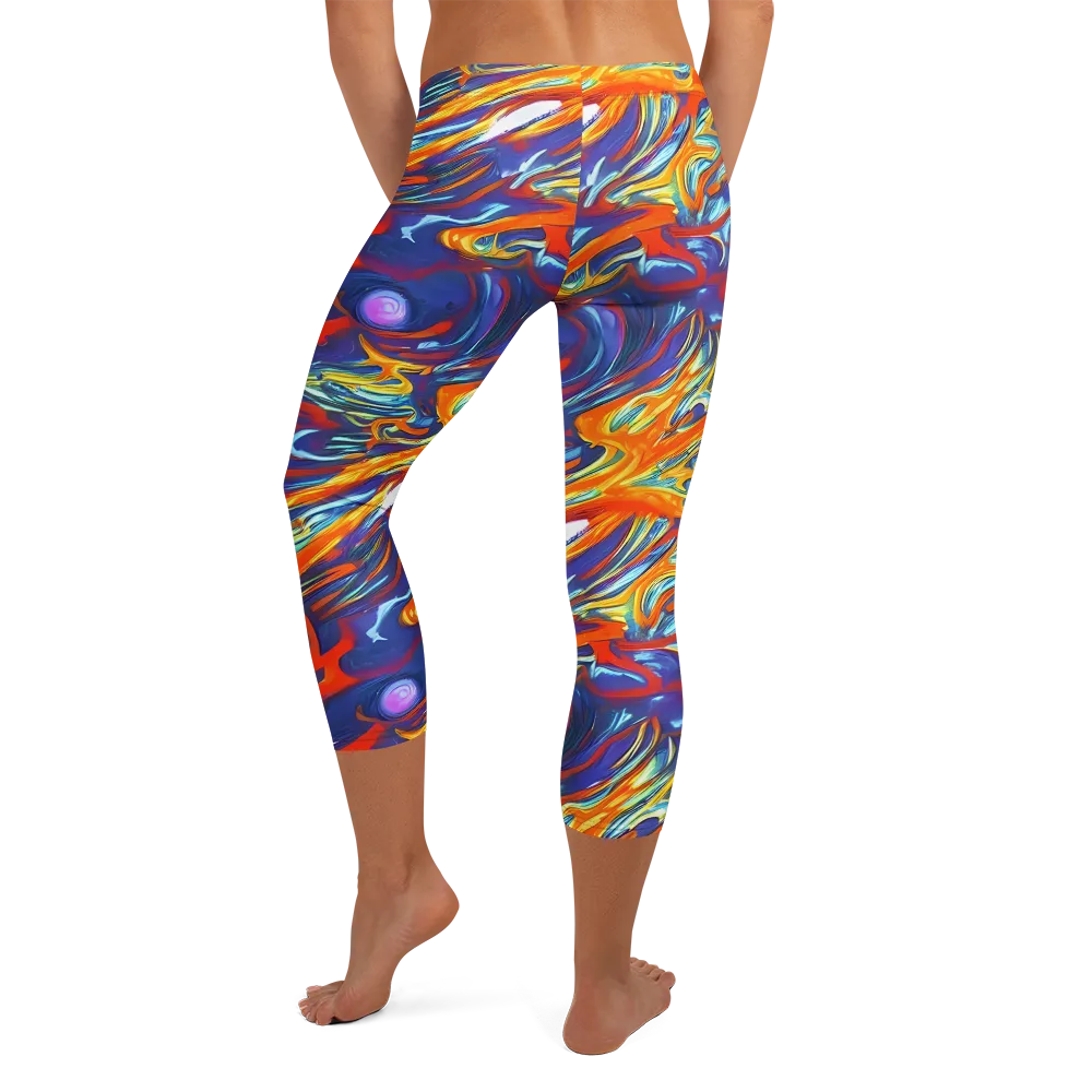 Galactic Ember on Capri Leggings — Back