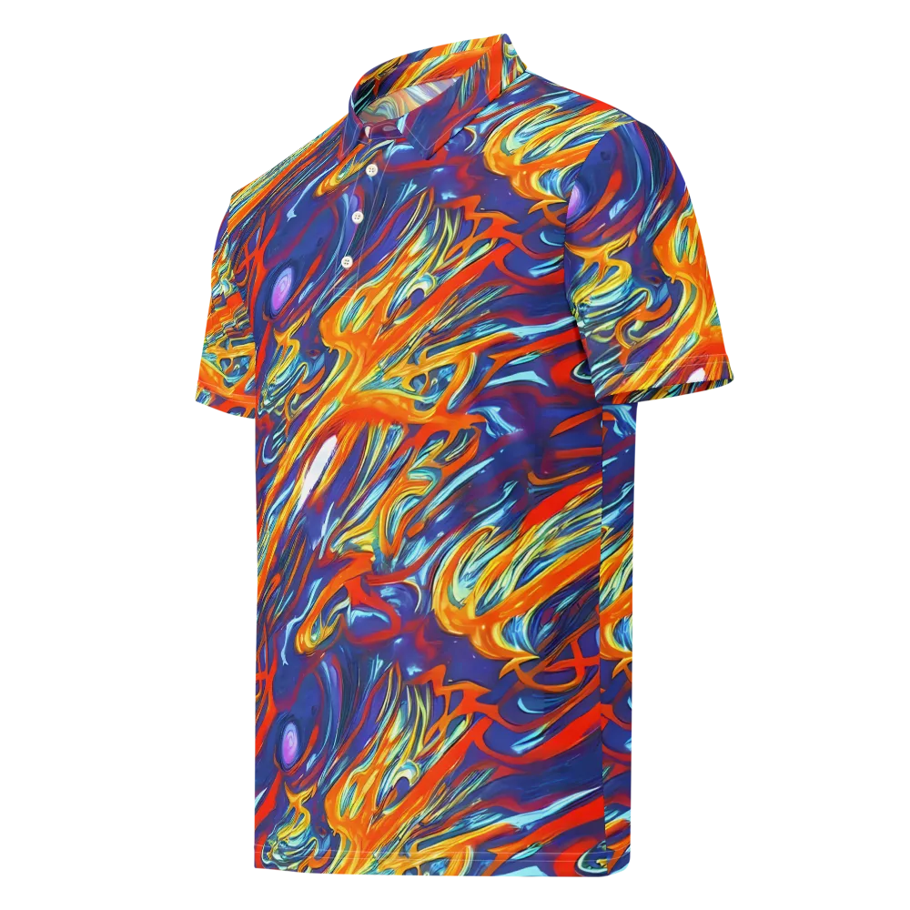Galactic Ember on Men's Slim Fit Polo Shirt — Left Front