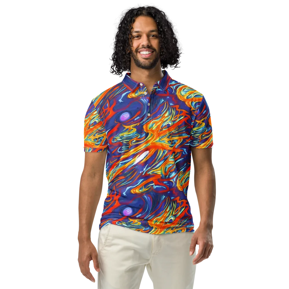 Galactic Ember on Men's Slim Fit Polo Shirt — Front
