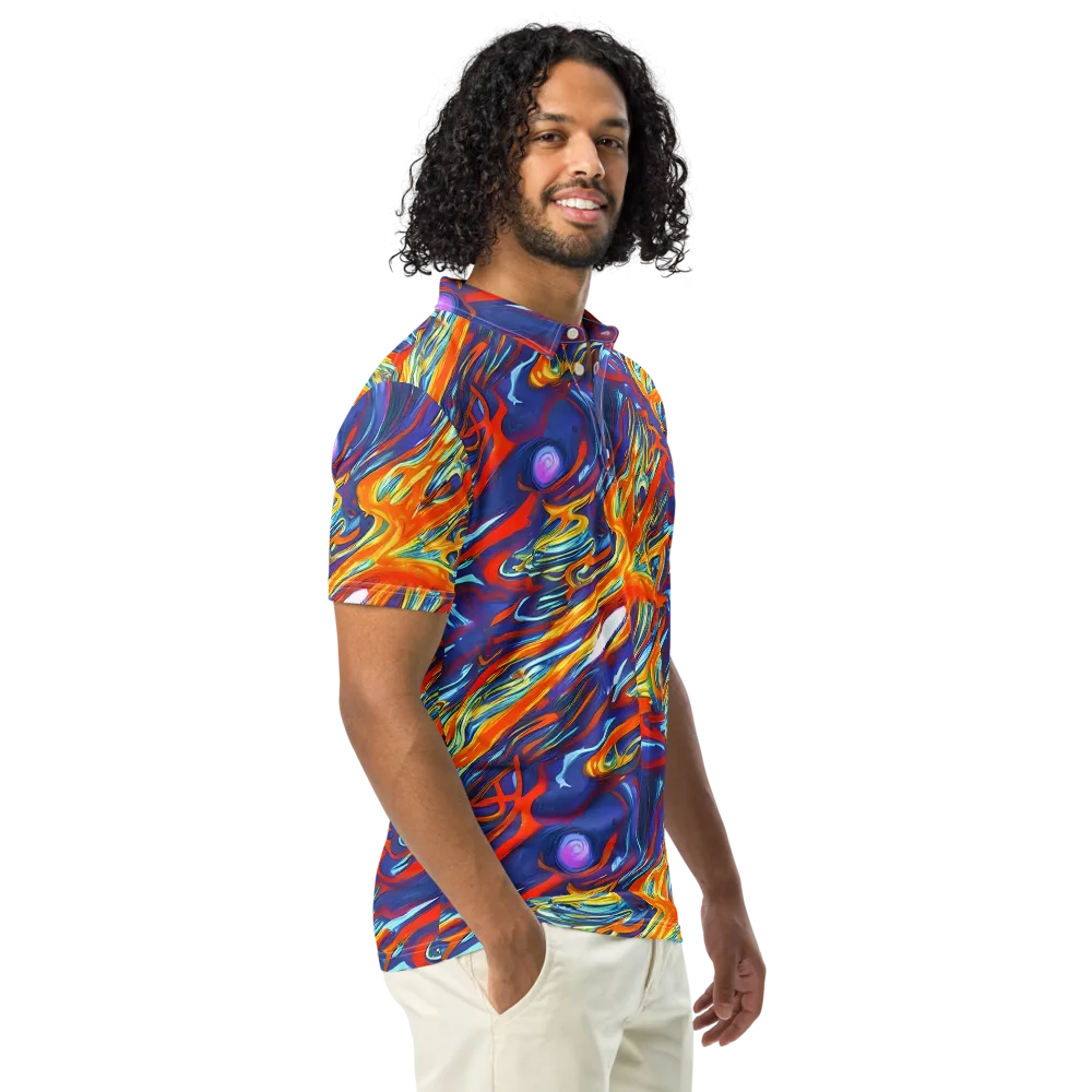 Galactic Ember on Men's Slim Fit Polo Shirt — Right Front
