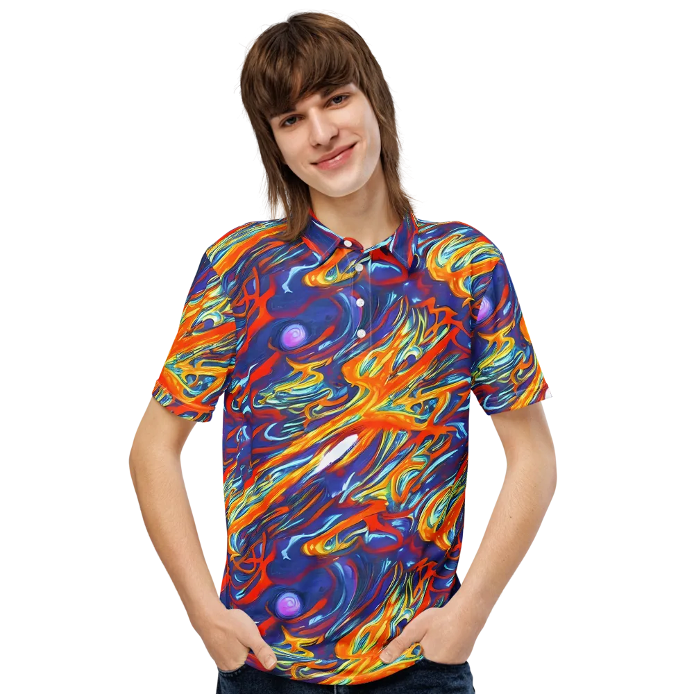 Galactic Ember on Men's Slim Fit Polo Shirt — Front