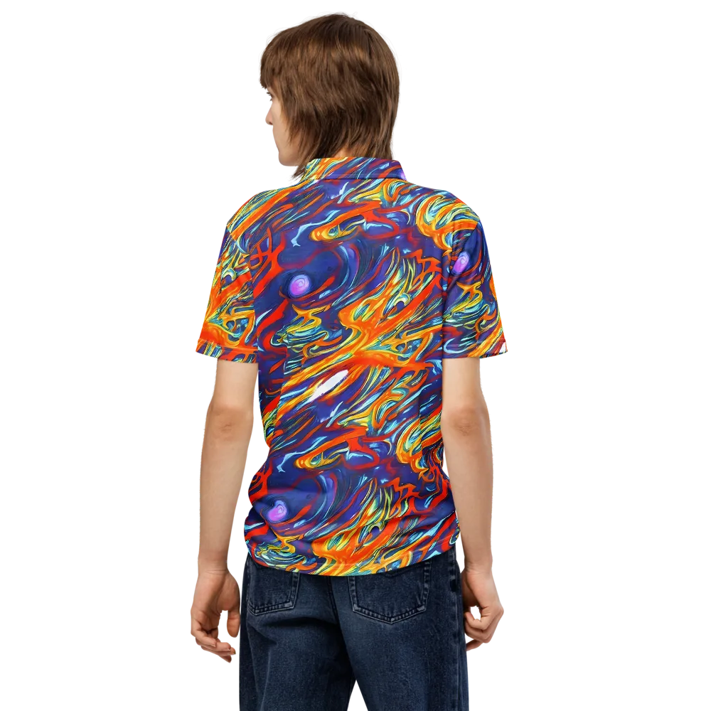 Galactic Ember on Men's Slim Fit Polo Shirt — Back