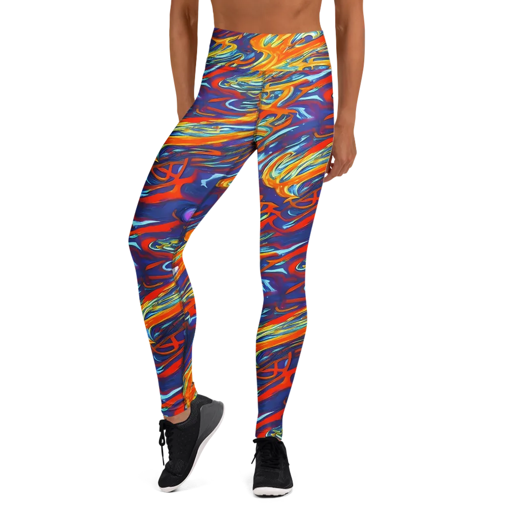 Galactic Ember on Yoga Leggings — Front