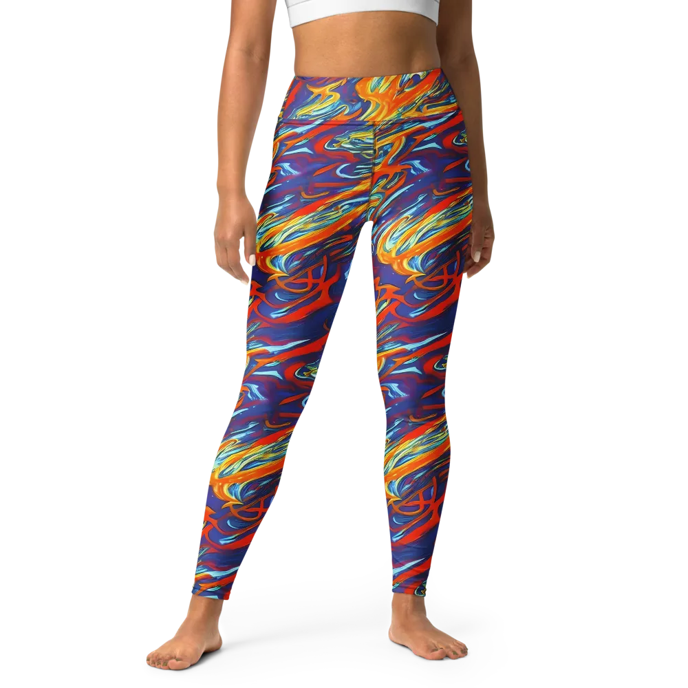 Galactic Ember on Yoga Leggings — Front