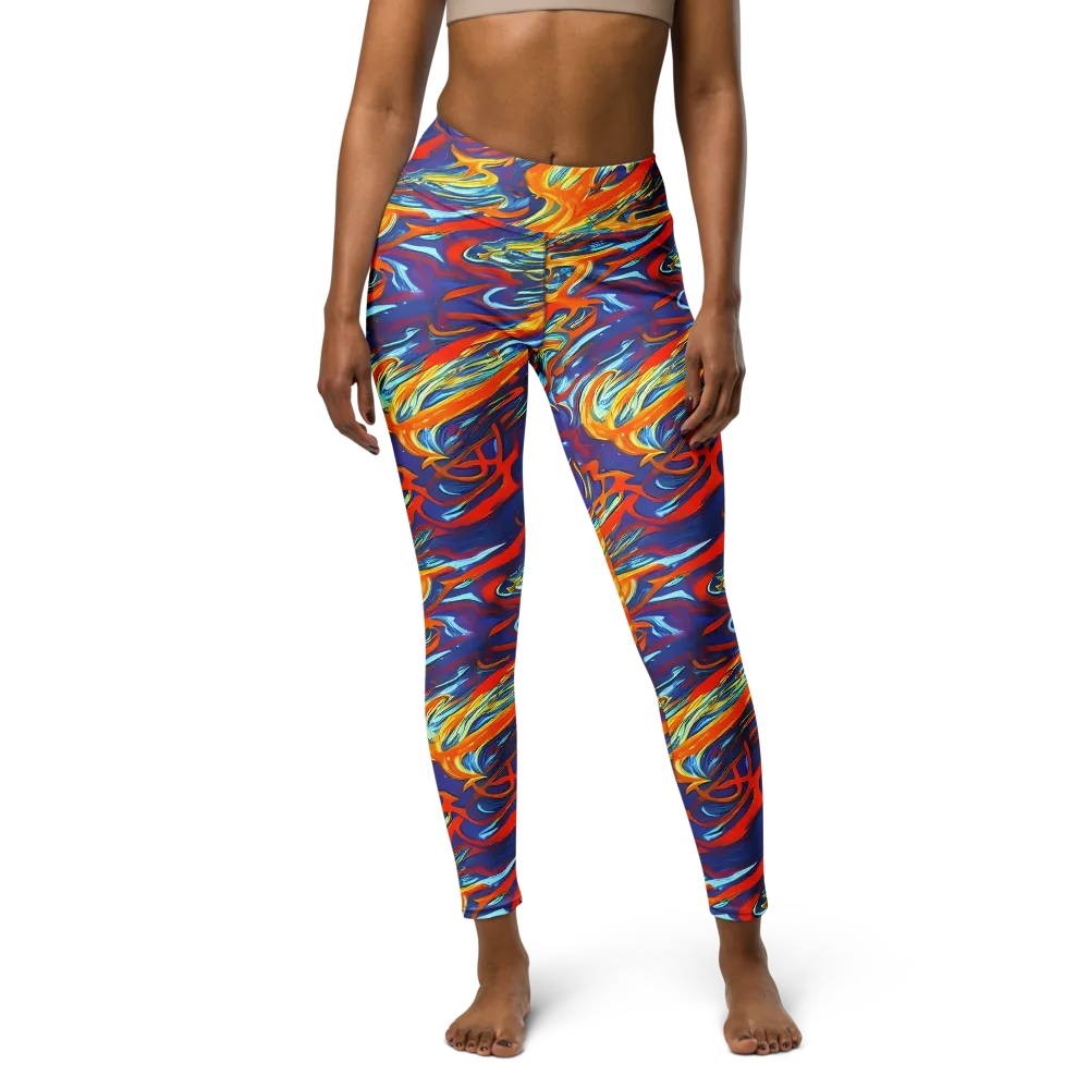 Galactic Ember on Yoga Leggings — Front