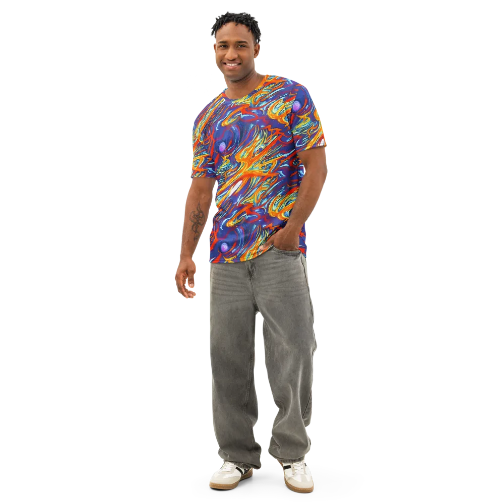 Galactic Ember on Men's Cotton Crew Neck T-Shirt — Front