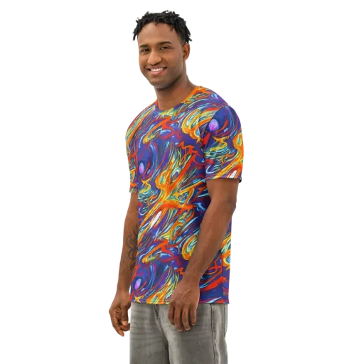 Galactic Ember on a Men's Cotton Crew Neck T-Shirt