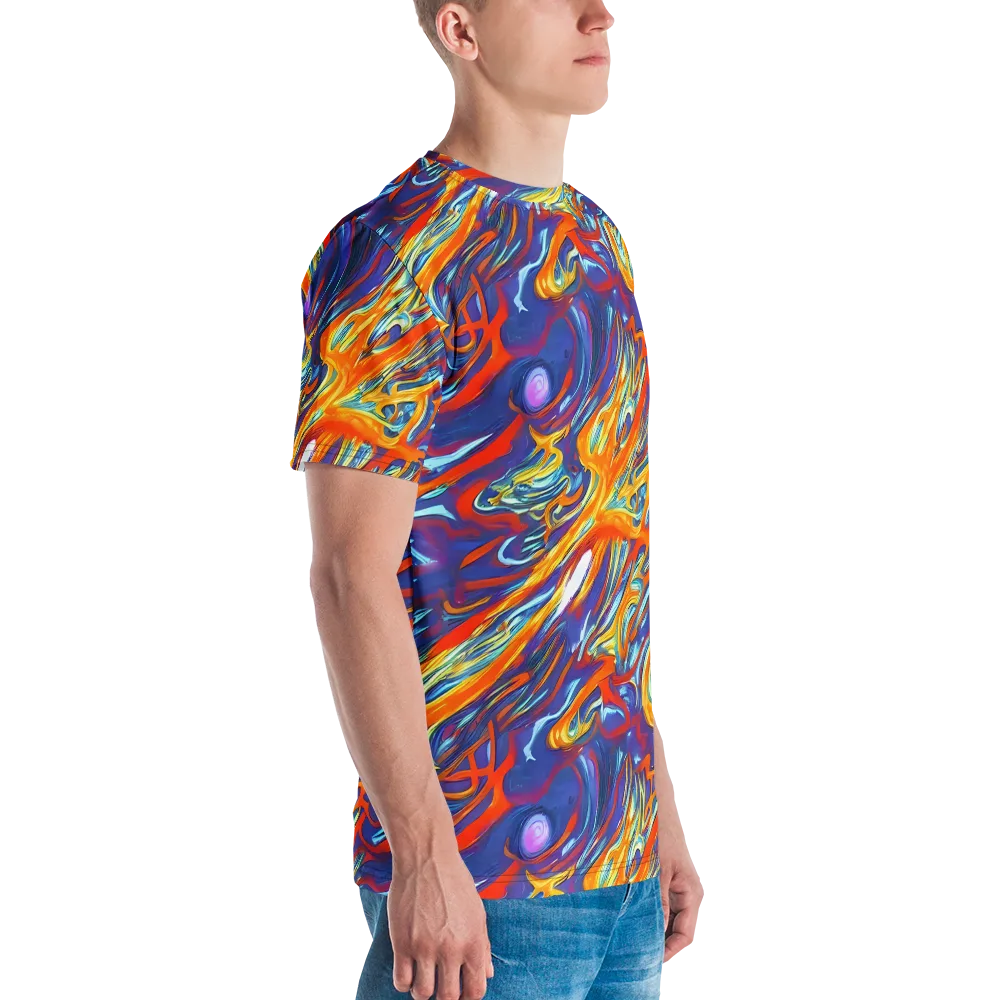 Galactic Ember on Men's Crew Neck T-Shirt — Right