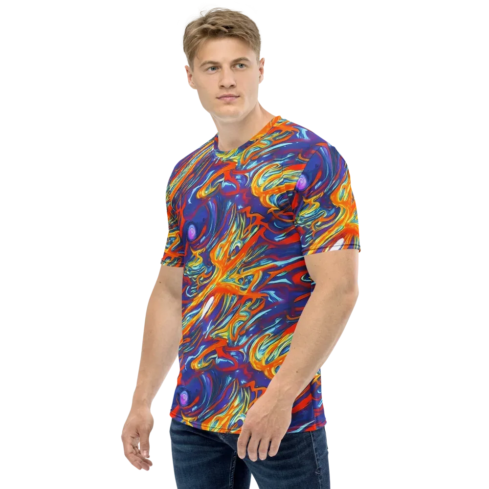 Galactic Ember on Men's Crew Neck T-Shirt — Left