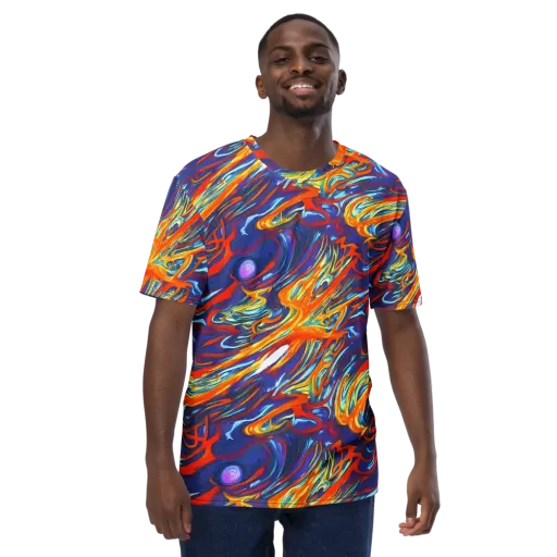 Galactic Ember on a Men's Crew Neck T-Shirt