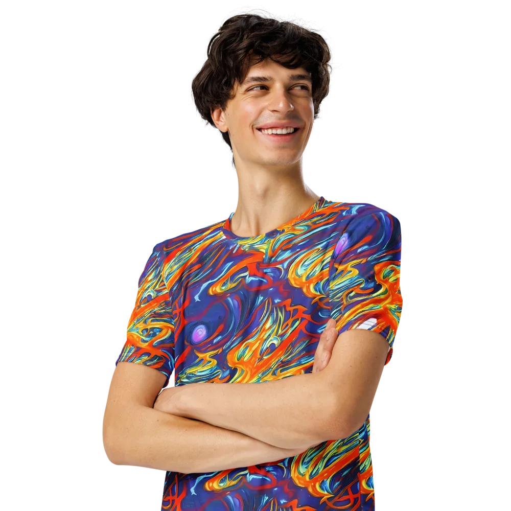 Galactic Ember on Men's Crew Neck T-Shirt — Left Front