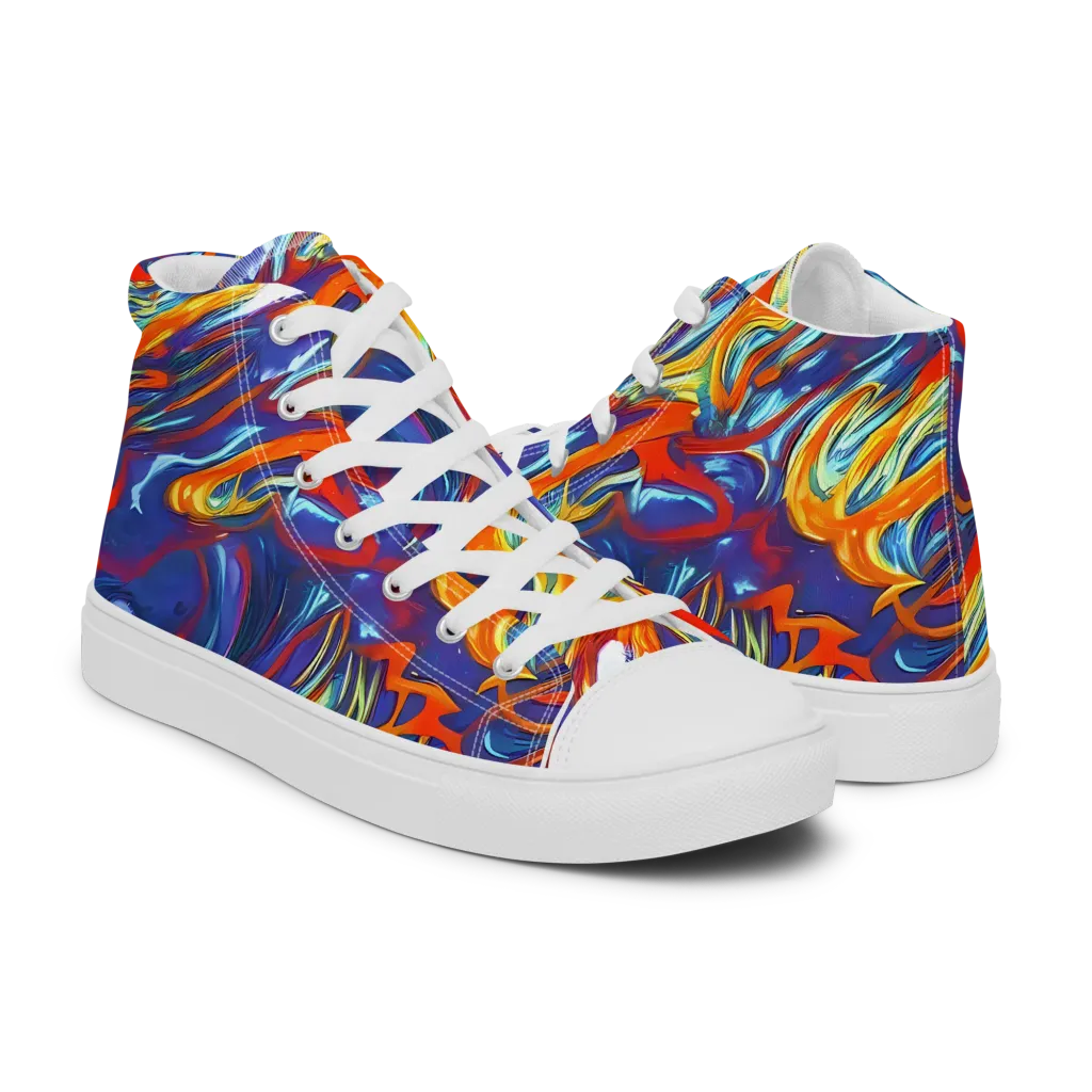 Galactic Ember on Men's High Top Canvas Shoes — Right
