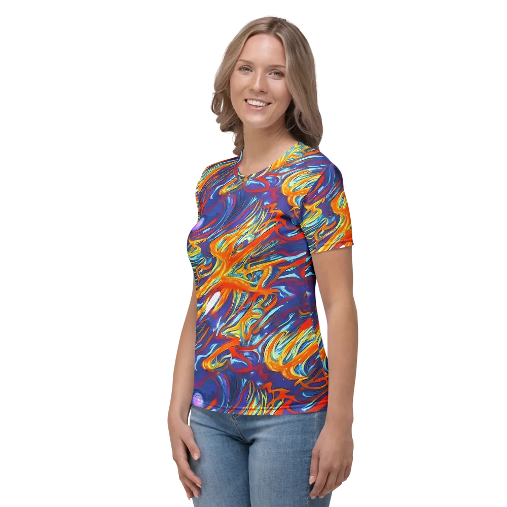Galactic Ember on Women's Crew Neck T-Shirt — Left