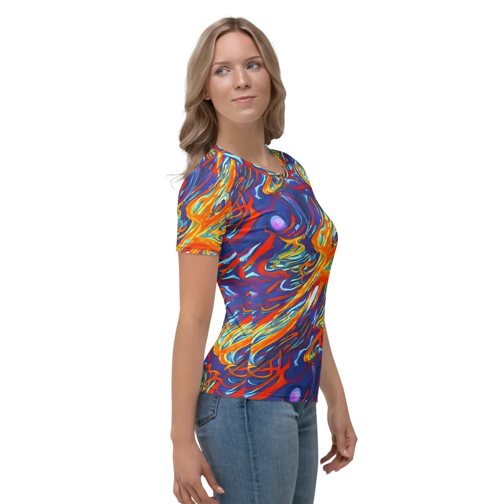 Galactic Ember on Women's Crew Neck T-Shirt — Right