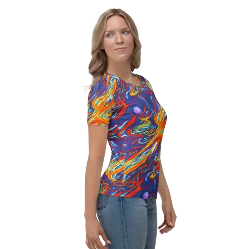 Galactic Ember on a Women's Crew Neck T-Shirt