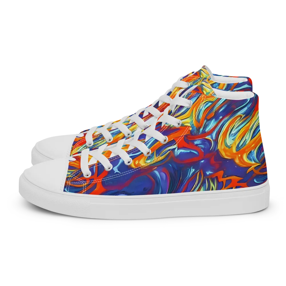 Galactic Ember on Women's High Top Canvas Shoes — Left