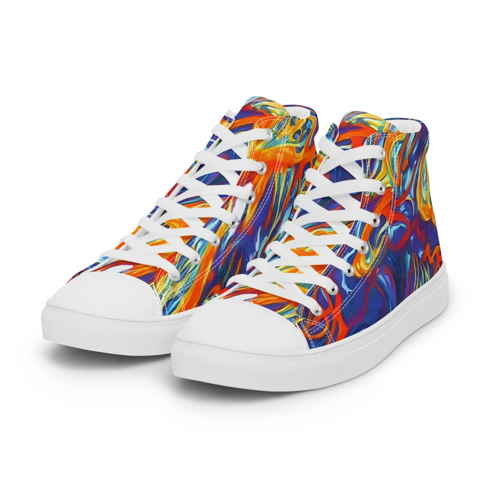 Galactic Ember on Women's High Top Canvas Shoes — Left Front