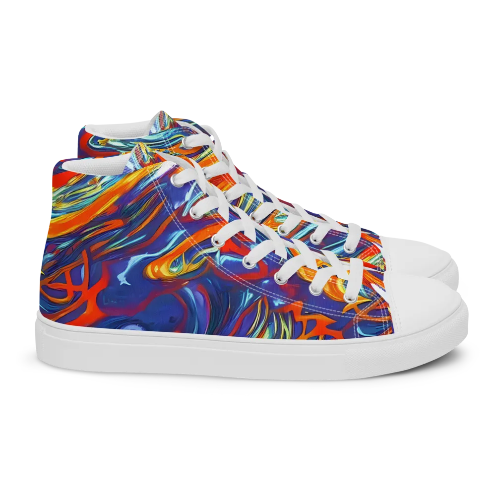Galactic Ember on Women's High Top Canvas Shoes — Right