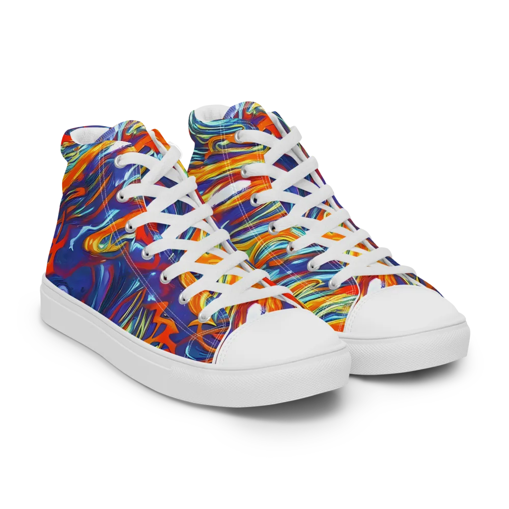 Galactic Ember on Women's High Top Canvas Shoes — Right Front