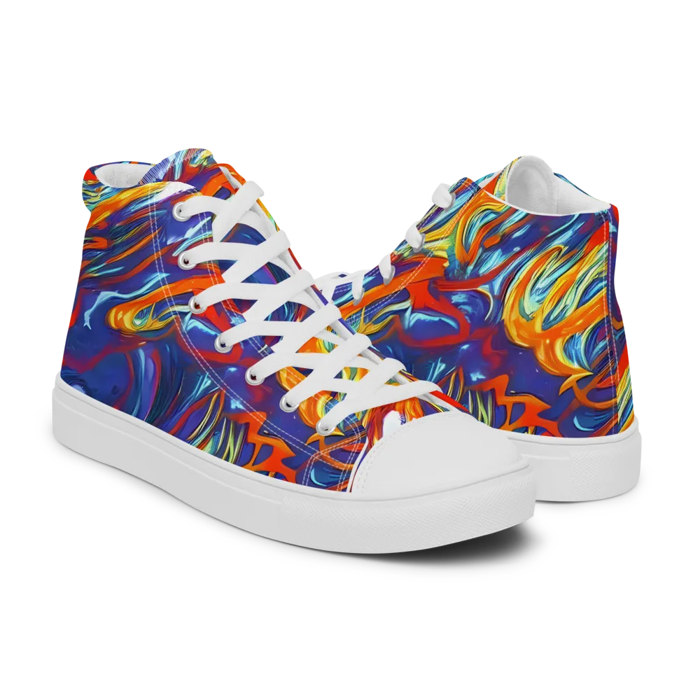 Galactic Ember on Women's High Top Canvas Shoes — Right