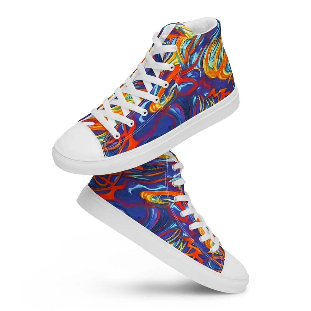 Galactic Ember on Women's High Top Canvas Shoes — Front