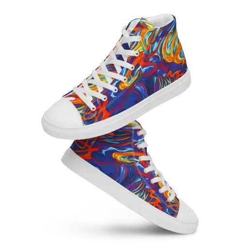 Galactic Ember on a Women's High Top Canvas Shoes