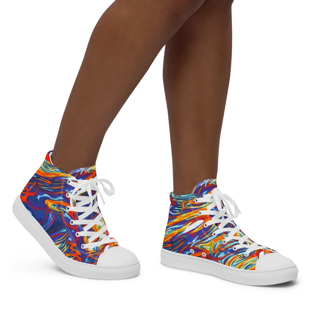 Galactic Ember on Women's High Top Canvas Shoes — Right