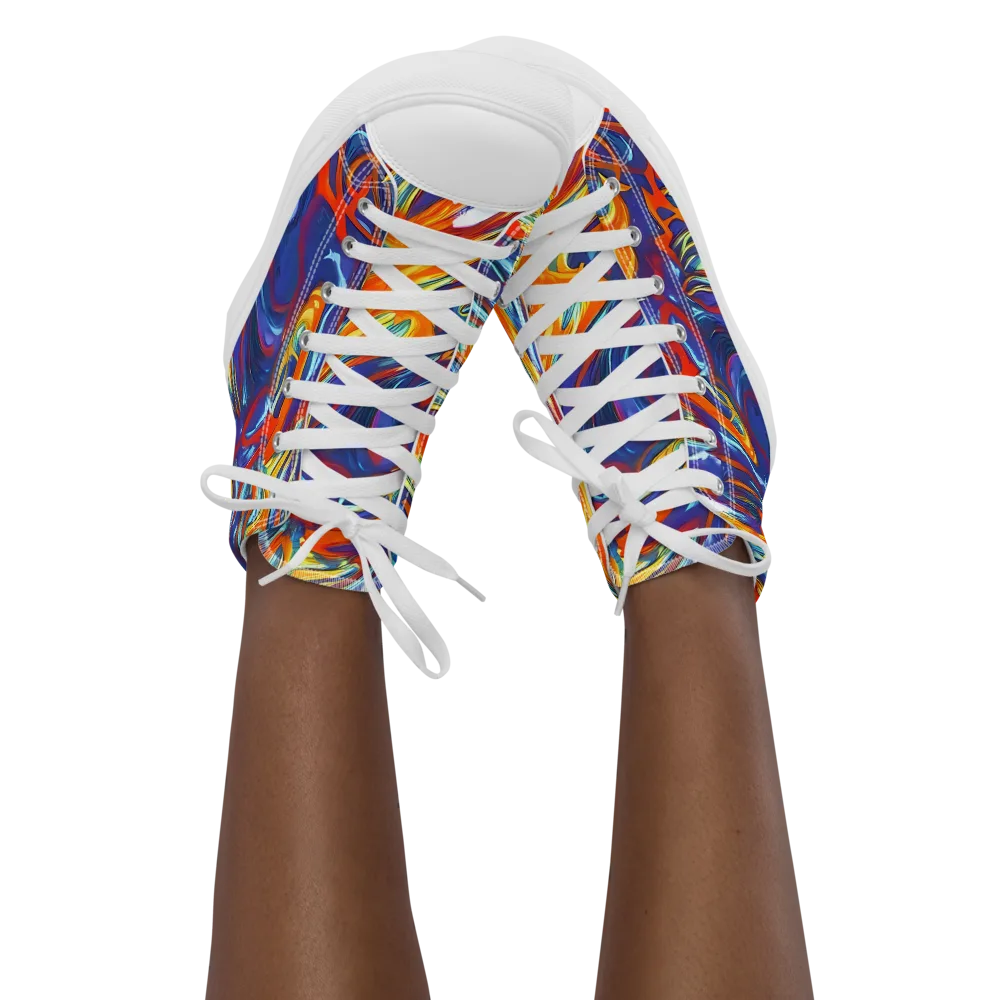 Galactic Ember on Women's High Top Canvas Shoes — Front