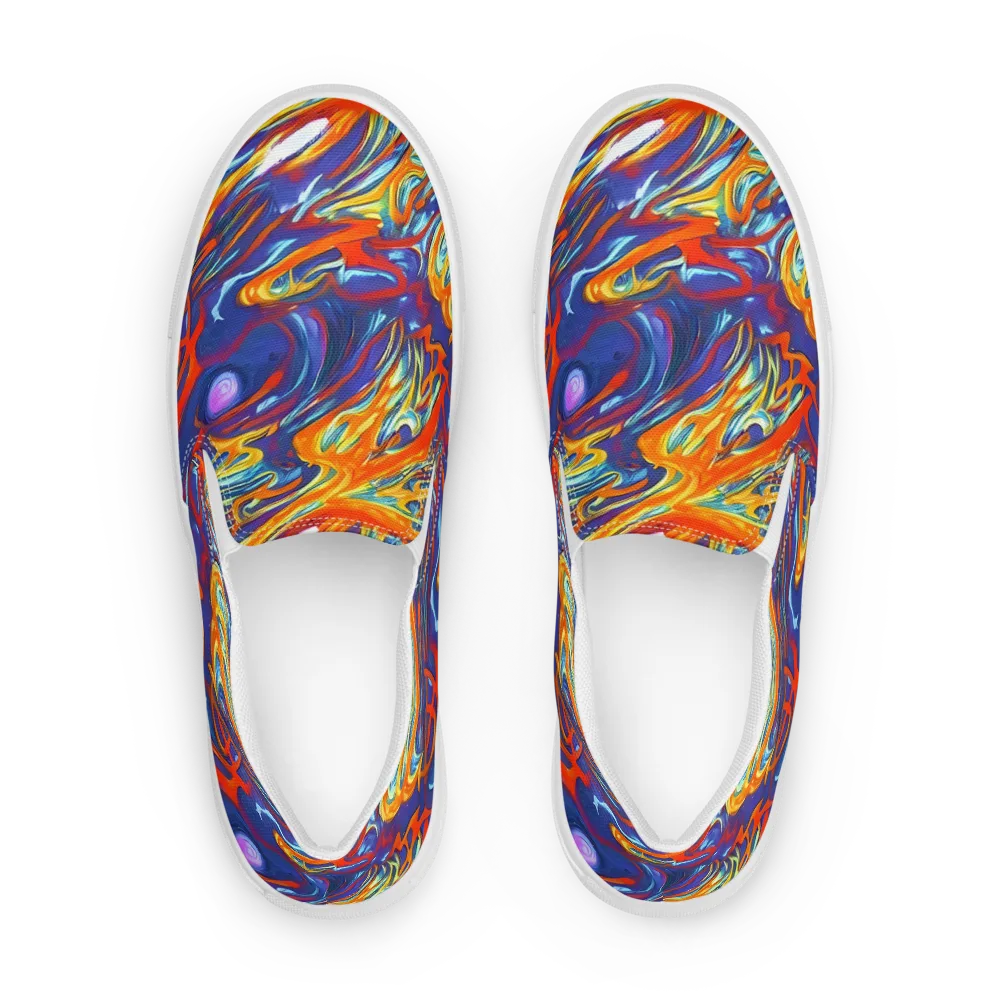 Galactic Ember on Men's Slip-On Canvas Shoes — Front