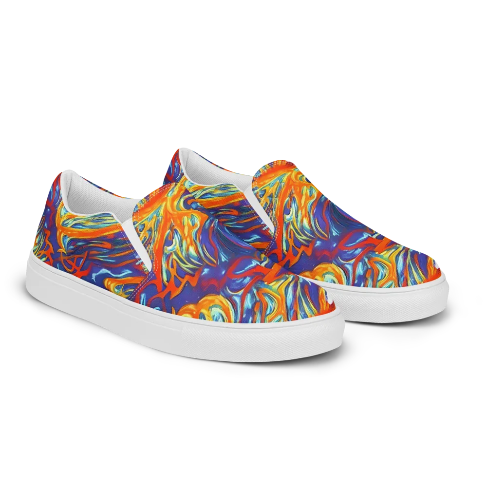 Galactic Ember on Men's Slip-On Canvas Shoes — Right Front