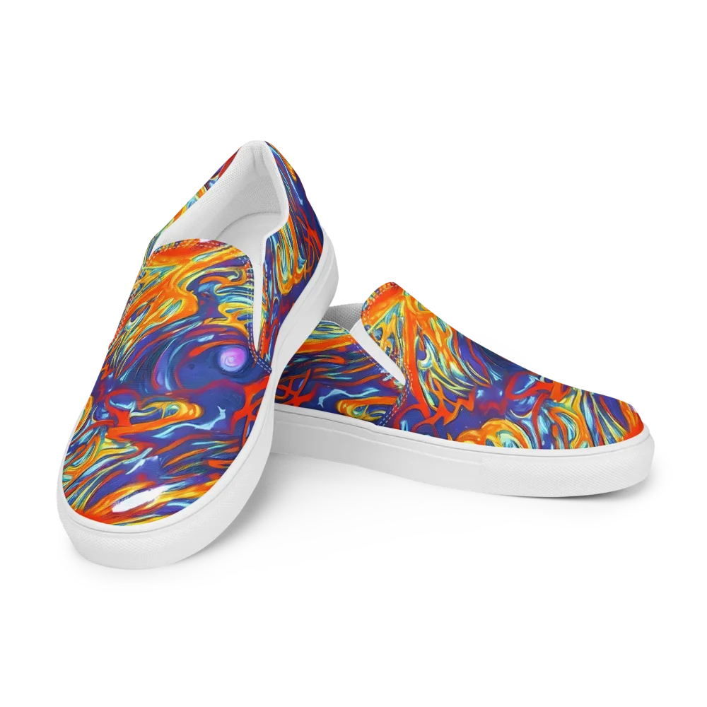 Galactic Ember on Men's Slip-On Canvas Shoes — Left Front
