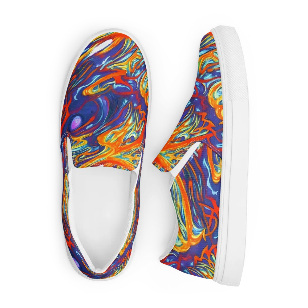 Galactic Ember on Men's Slip-On Canvas Shoes — Front