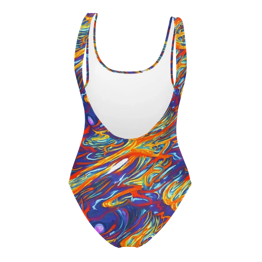 Galactic Ember on One-Piece Swimsuit — Back