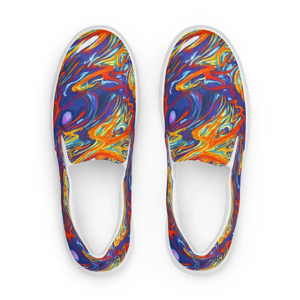 Galactic Ember on Women's Slip-On Canvas Shoes — Front