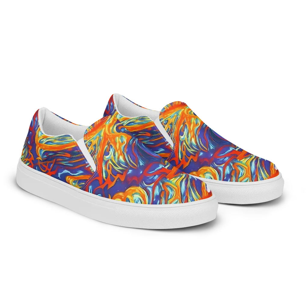 Galactic Ember on Women's Slip-On Canvas Shoes — Right Front