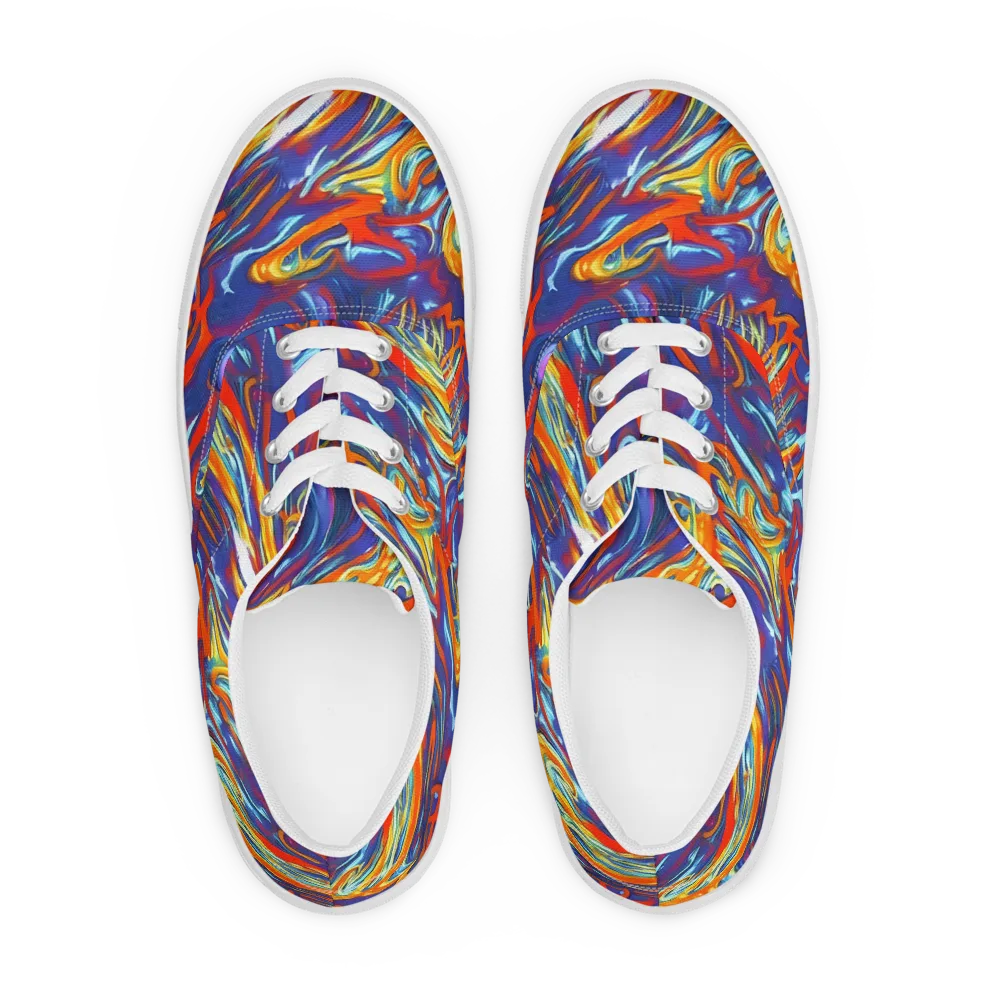Galactic Ember on Men's Lace-Up Canvas Shoes — Front