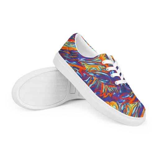 Galactic Ember on a Men's Lace-Up Canvas Shoes