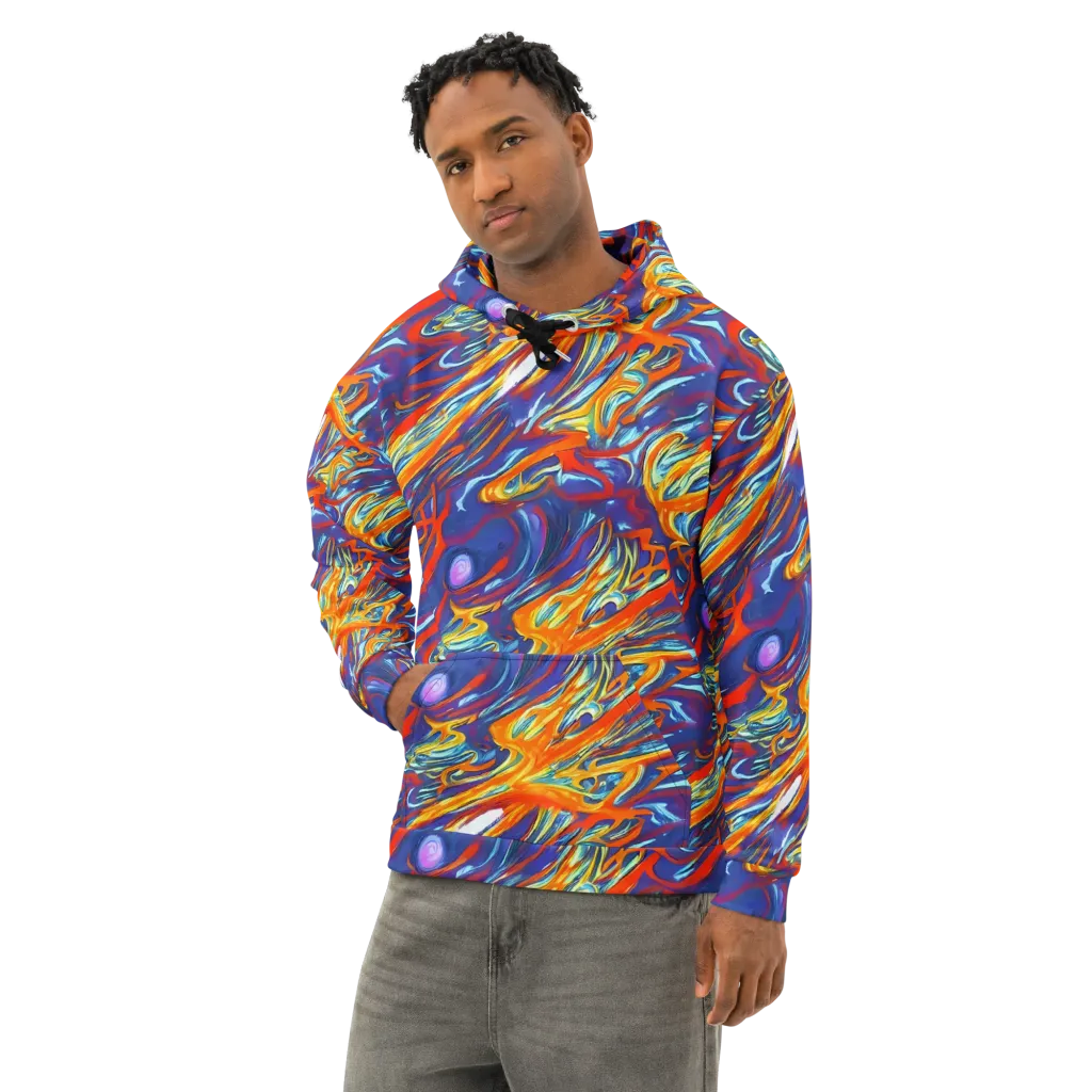 Galactic Ember on Cotton Hoodie — Left Front