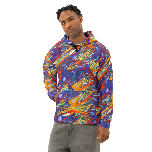 Galactic Ember on a Cotton Hoodie