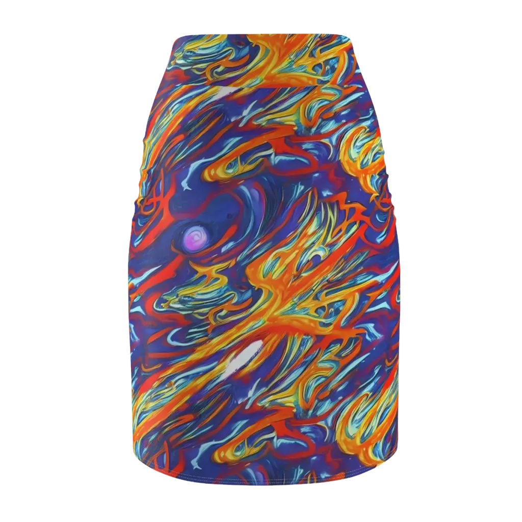 Galactic Ember on Pencil Skirt — Back