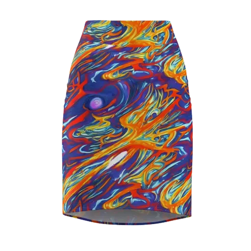 Galactic Ember on a Pencil Skirt