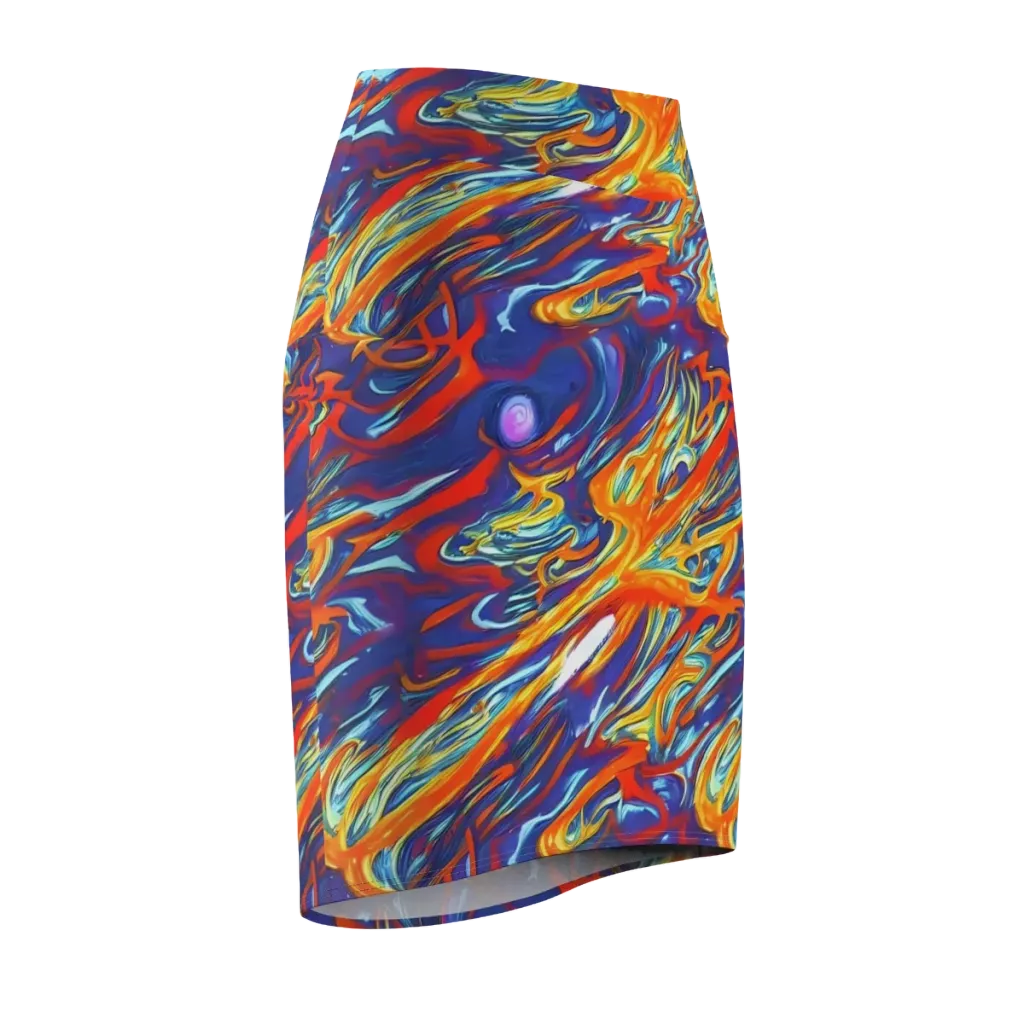 Galactic Ember on Pencil Skirt — Front Side