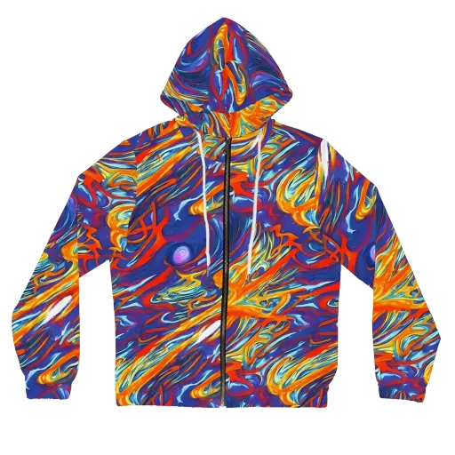 Galactic Ember on a Women's Full-Zip Hoodie