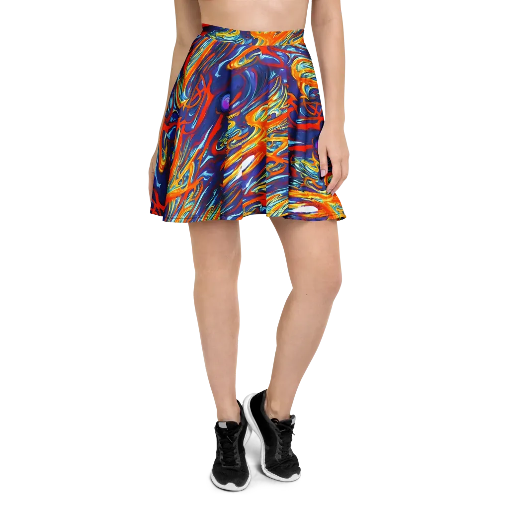 Galactic Ember on Skater Skirt — Front